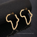 Shangjie OEM aretes de mujer gold stainless steel earrings jewellelry latest new trend earrings africa map gold plated earrings